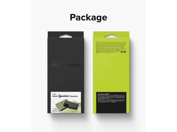 Ringke Folio Signature flip-lærdeksel til Samsung Galaxy S22 + (S22 Plus) – svart (FSS118R262)