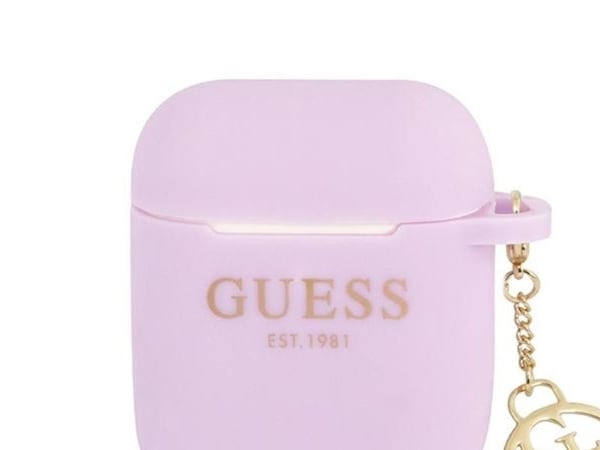 Guess GUA2LSC4EU AirPods 1/2-deksel - lilla/lilla Silicone Charm 4G Collection