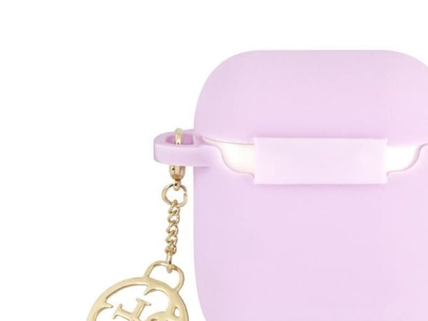 Guess GUA2LSC4EU AirPods 1/2-deksel - lilla/lilla Silicone Charm 4G Collection