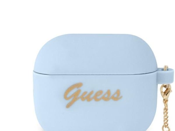 Guess GUA3LSCHSB AirPods 3-skydd blå/blå silikon charm Heart Collection