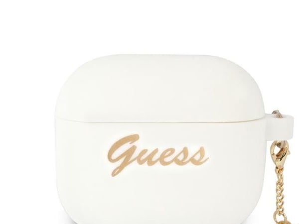 Kotelo Guess GUA3LSCHSH AirPods 3 suojus valkoinen silikoni charmi sydän kokoelma