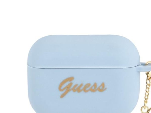 Guess GUAPLSCHSB-etui til AirPods Pro - blå/blå sjarmhjerte i silikon