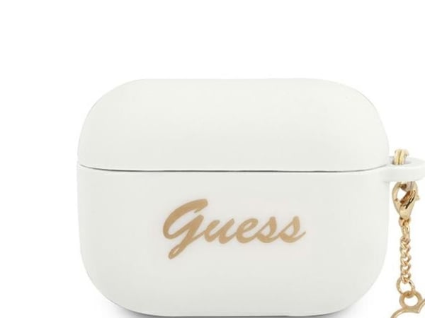 Guess GUAPLSCHSH AirPods Pro cover bialy/white Silicone Charm Heart Collection