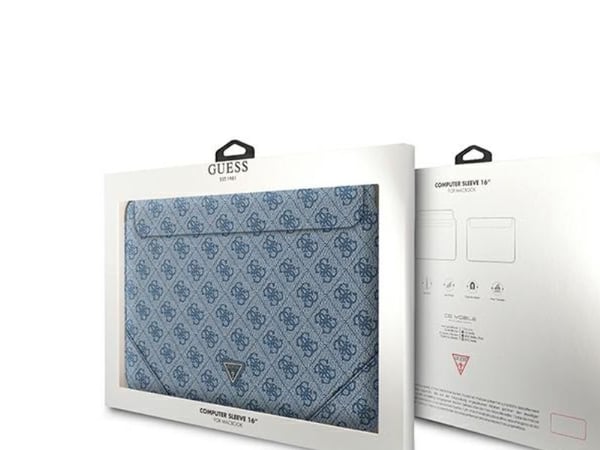 Guess Sleeve GUCS16P4TB 16" blå/blå 4G Uptown Triangle-logo