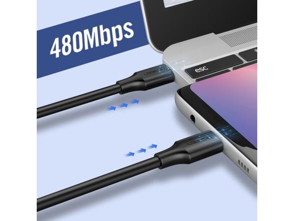 Ugreen US286, 3 m, USB C, USB C, USB 2.0, 0,48 Gbit/s, Svart