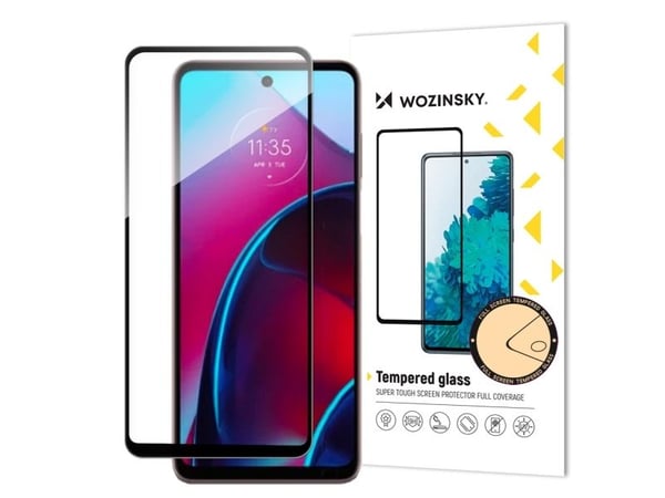 Wozinsky Full Glue herdet glass for Motorola Moto G Stylus 2022 9H - fullskjerm med svart ramme