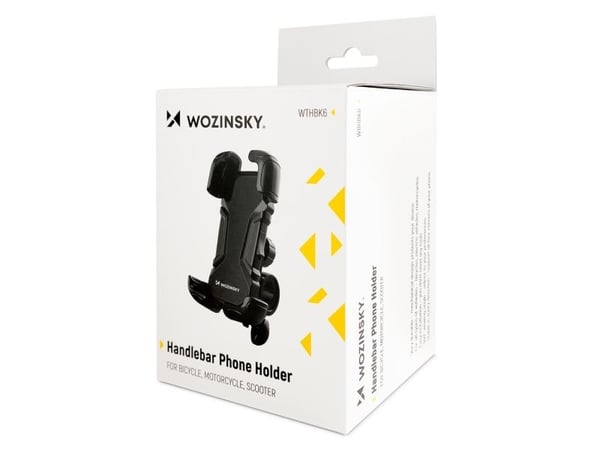 Wozinsky kraftig mobilhållare till styre, cykel/motorcykel/sparkcykel svart (WBHBK6)