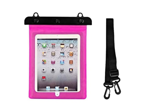Vattentätt PVC-skydd till surfplatta - rosa