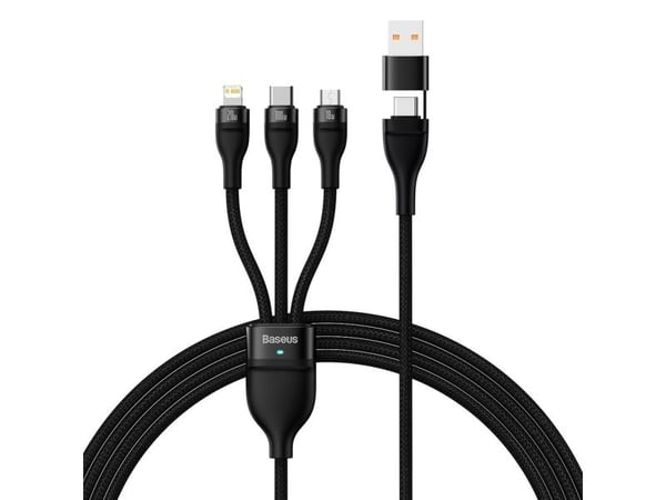 Baseus CASS030101, 1,2 m, USB A/USB C, USB C/Micro-USB B/Lightning, musta
