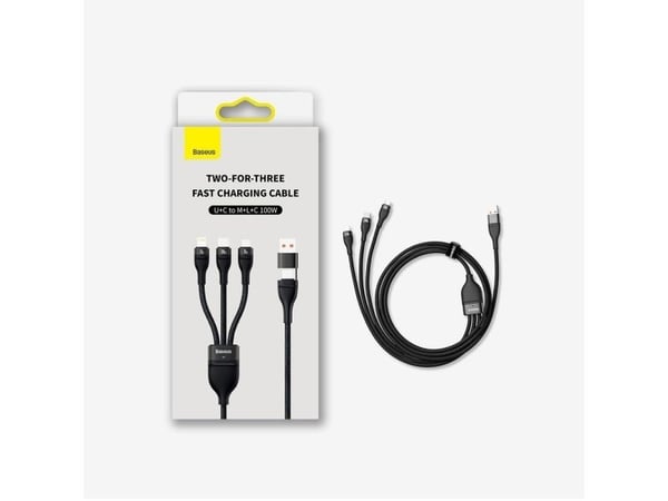 Baseus CASS030101, 1,2 m, USB A/USB C, USB C/Micro-USB B/Lightning, musta