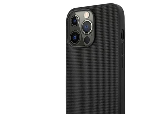 Mercedes lær mesh metall logo-deksel til iPhone 13 Pro / iPhone 13 - svart