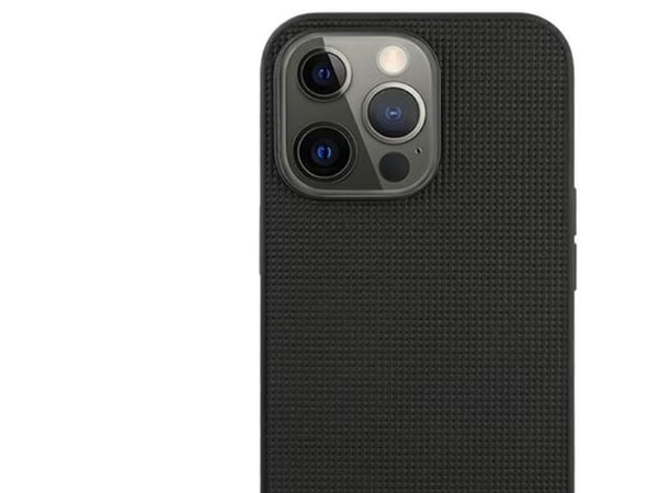 Mercedes lær mesh metall logo-deksel til iPhone 13 Pro / iPhone 13 - svart