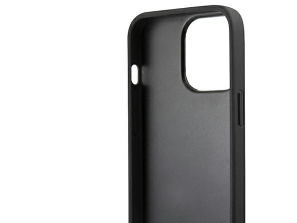Mercedes MEHCP13LMBLBK iPhone 13 Pro / 13 6,1" czarny/black hardcase Leather Meshed Metal Logo