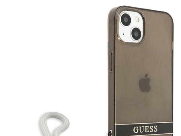 Guess GUHCP13SHTSGSK iPhone 13 mini 5.4" hårddbrutet genomskinlig svart