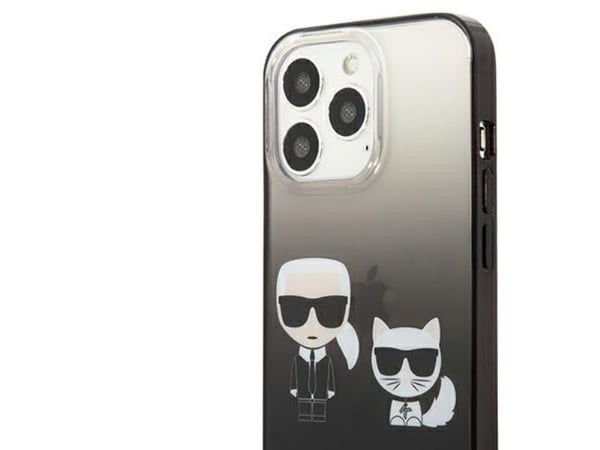 Karl Lagerfeld KLHCP13LTGKCK iPhone 13 Pro / 13 6.1" kovakotelo musta/musta Gradient Ikonik Karl & Choupette Ikonik Karl & Choupette