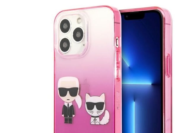 Karl Lagerfeld KLHCP13LTGKCP iPhone 13 Pro / 13 6.1" fodral rosa/pink Gradient Ikonik Karl &amp; Choupette