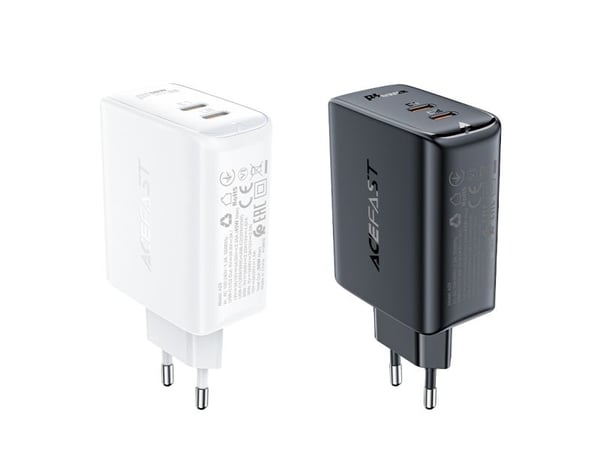 Acefast A29 PD50W GaN (USB-C + USB-C) dobbelportlader - svart