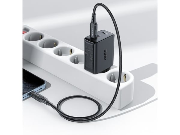 Acefast A29 PD50W GaN (USB-C + USB-C) dobbelportlader - svart