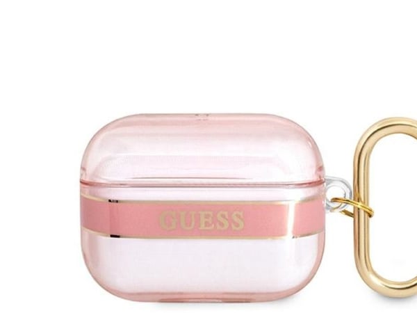 Guess GUAPHHTSP etui til AirPods Pro rosa/rosa med stropp Strap Collection