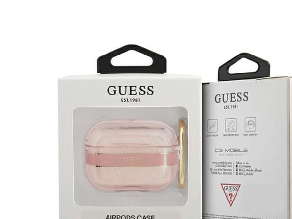 Guess GUAPHHTSP etui til AirPods Pro rosa/rosa med stropp Strap Collection