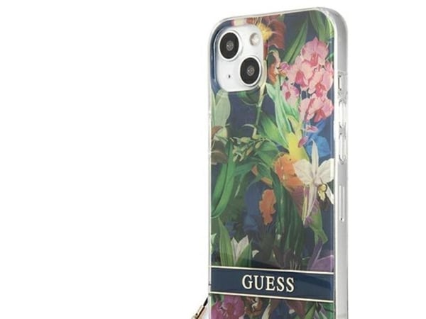Guess GUHCP13SHFLSB iPhone 13 mini 5,4" blå/blå hardcase blomsterrem