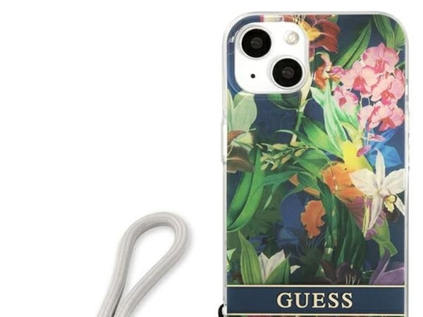 Guess GUHCP13SHFLSB iPhone 13 mini 5,4" blå/blå hardcase blomsterrem