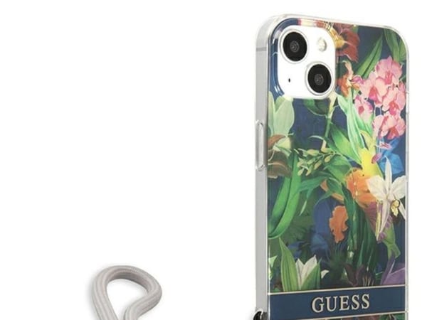 Guess GUHCP13SHFLSB iPhone 13 mini 5,4" blå/blå hardcase blomsterrem