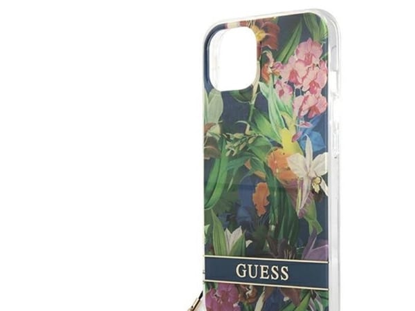 Guess GUHCP13SHFLSB iPhone 13 mini 5,4" blå/blå hardcase blomsterrem