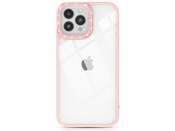 Kingxbar Sparkle Series-deksel til iPhone 13 Pro Max med krystall bakside - pink