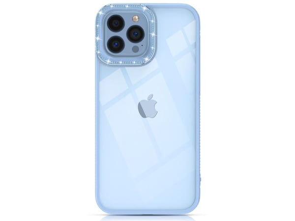 Kingxbar Sparkle Series deksel iPhone 13 Pro Max med krystaller bakside blå