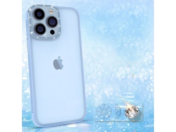 Kingxbar Sparkle Series deksel iPhone 13 Pro Max med krystaller bakside blå