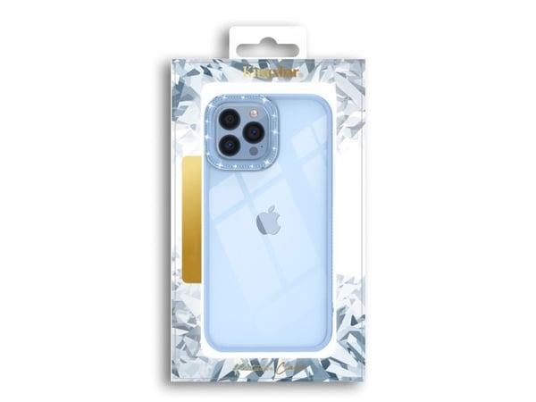 Kingxbar Sparkle Series deksel iPhone 13 Pro Max med krystaller bakside blå