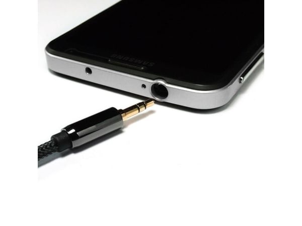 Wozinsky AUX-kabel vinklet (hann-hann) mini jack-kabel 2 m - svart