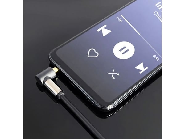 Wozinsky AUX-kabel vinklet (hann-hann) mini jack 1,5 m - svart