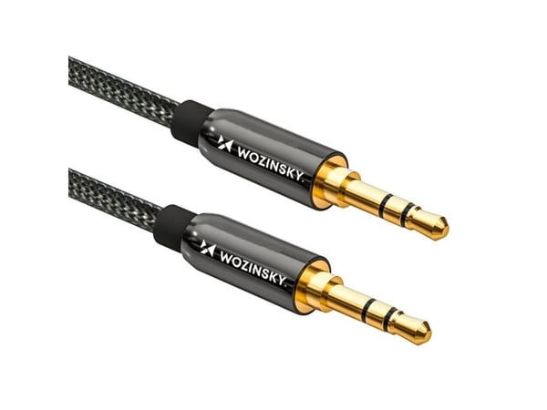 Wozinsky universell mini-jack-kabel 2x AUX-kabel 3 m svart