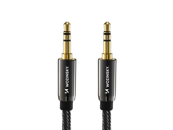 Wozinsky universell mini-jack-kabel 2x AUX-kabel 3 m svart