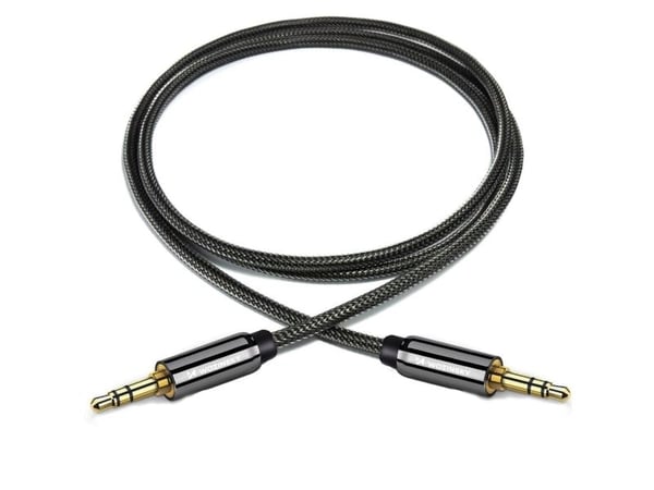 Wozinsky universell mini-jack-kabel 2x AUX-kabel 3 m svart