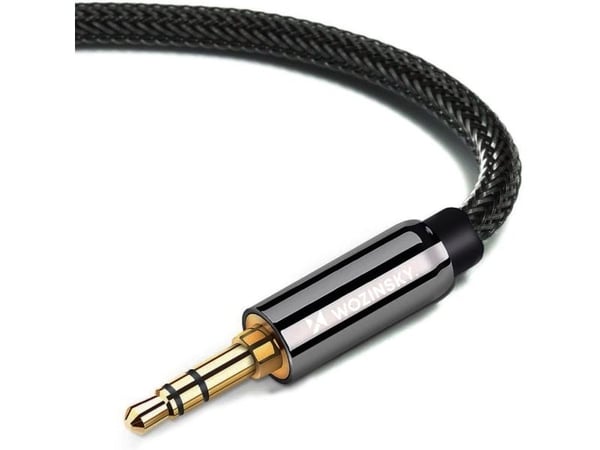 Wozinsky universal mini jack kabel 2x AUX kabel 1,5 m sort