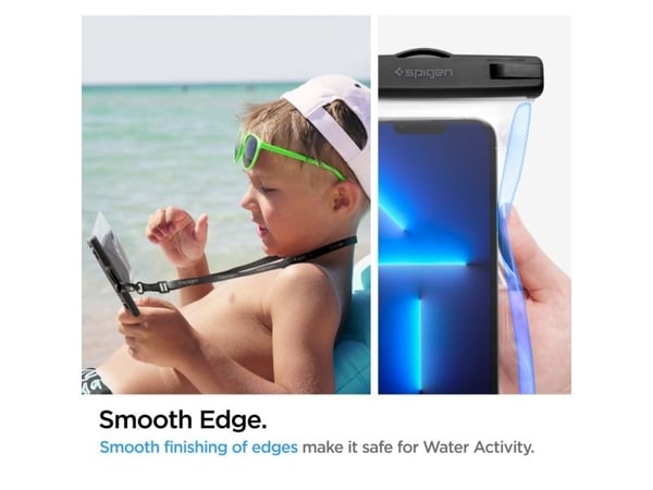 Spigen AquaShield A601, Vattensportaktivitet, Smartphone, Svart, Transparent, 30 m, IPX8