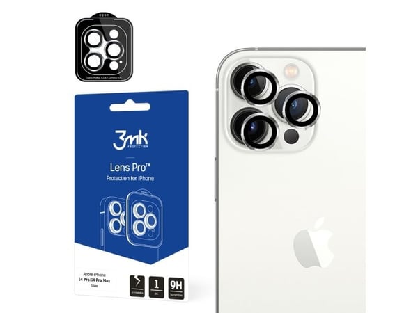 iPhone 14 Pro Max / 14 Pro 9H kameraglass for 3mk Lens Protection Pro-serien objektiv - sølv