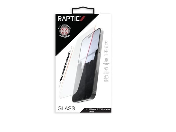Raptic X-Doria Full Glass herdet skjermbeskyttelse for iPhone 14 Pro Max (hele skjermen)