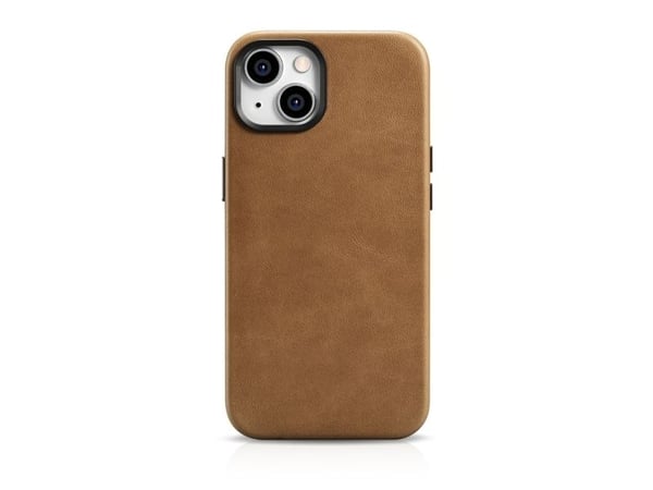 iCarer Oil Wax Premium Leather Case iPhone 14 Plus magnetisk lærdeksel med MagSafe brun (WMI14220703-TN)
