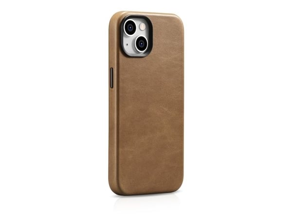 iCarer Oil Wax Premium Leather Case iPhone 14 Plus magnetisk lærdeksel med MagSafe brun (WMI14220703-TN)