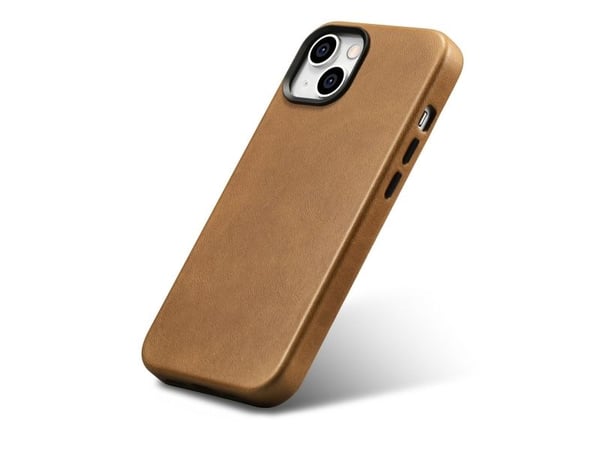 iCarer Oil Wax Premium Leather Case iPhone 14 Plus magnetisk lærdeksel med MagSafe brun (WMI14220703-TN)
