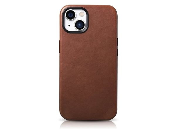 iCarer Oil Wax Premium Leather Case magnetisk lærveske for iPhone 14 Plus med MagSafe brun (WMI14220703-RB)