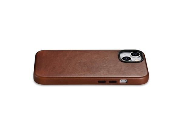 iCarer Oil Wax Premium Leather Case magnetisk lærveske for iPhone 14 Plus med MagSafe brun (WMI14220703-RB)