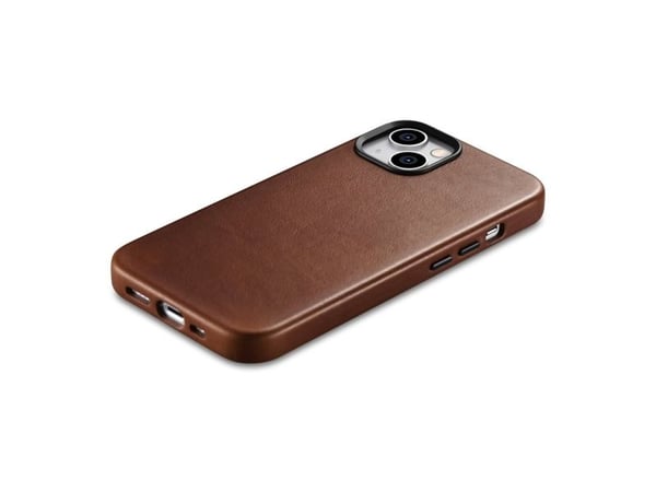 iCarer Oil Wax Premium Leather Case magnetisk lærveske for iPhone 14 Plus med MagSafe brun (WMI14220703-RB)