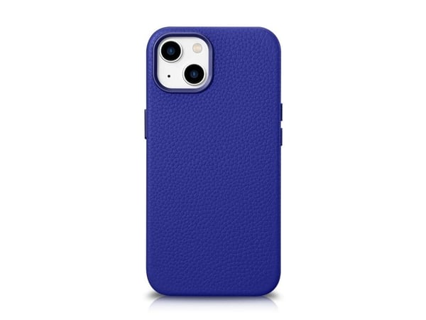 iCarer Litchi Premium lærveske iPhone 14 magnetisk lærveske med MagSafe mørkeblå (WMI14220709-DB)
