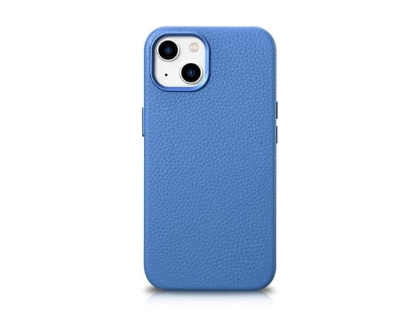 iCarer Litchi Premium Lærveske iPhone 14 Magnetisk Lærveske med MagSafe lyseblå (WMI14220709-LB)