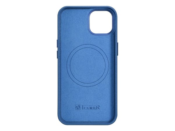 iCarer Litchi Premium lærdeksel til iPhone 14 Plus - magnetisk lærdeksel med MagSafe - light blue (WMI14220711-LB)